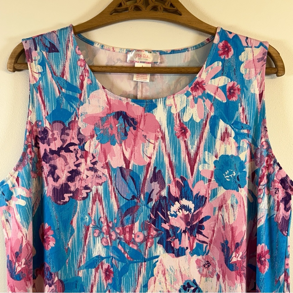 Stella Parker Women's L Turquoise Blue/Pink Swim Cover-up - Picture 6 of 7